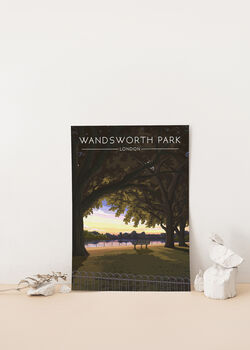 Wandsworth Park London Travel Poster Art Print, 2 of 8