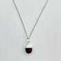 July Birthstone Necklace, Ruby, Silver Plated, thumbnail 6 of 8