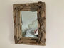 44cm Artisan Rectangular Driftwood Wooden Wall Mirror Handmade Gift, thumbnail 1 of 5