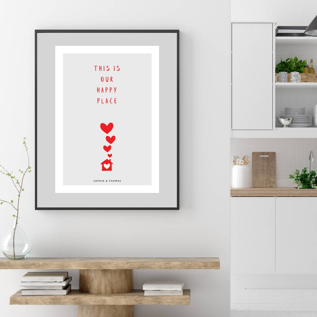 Personalised 'This Is Our Happy Place' Print By Loveday Designs