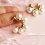 Rhinestone Pearl Stud Earrings, thumbnail 2 of 2