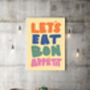 Let's Eat Bon Appetit Pastal Kitchen Art Print, thumbnail 2 of 3