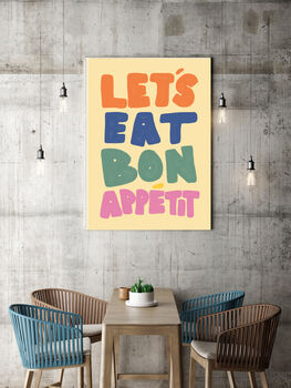 Let's Eat Bon Appetit Pastal Kitchen Art Print, 2 of 3