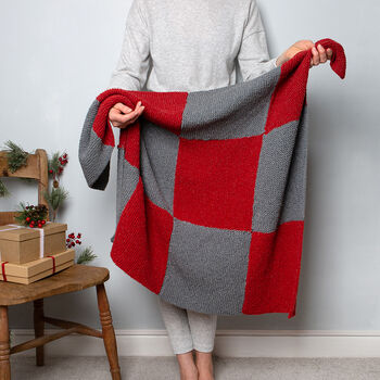 Christmas Square Blanket Beginners Knitting Kit, 2 of 6