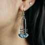 Retro Vintage Ethnic Ladder Hammered Drop Earrings, thumbnail 1 of 6