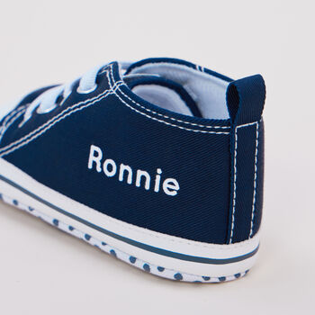 Personalised Navy Blue High Tops Trainers, 3 of 4