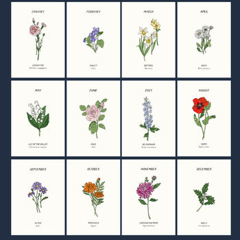 Personalised Birth Flower Print, 4 of 7