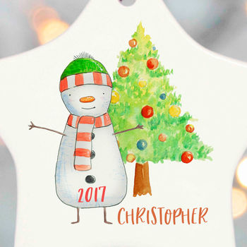 Personalised Christmas Decoration Snowman, 2 of 3