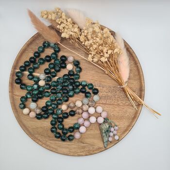 Crystal Mala Necklace With Malachite, 6 of 12