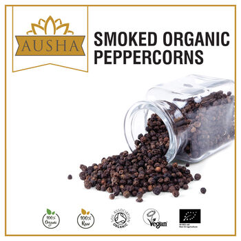 Ausha Organic Black Peppercorns 100g Smoked For Cooking, 2 of 6