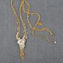Pearl And Gold 'V' Tassel Necklace, thumbnail 4 of 5