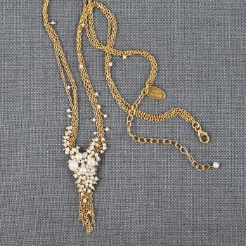 Pearl And Gold 'V' Tassel Necklace, 4 of 5