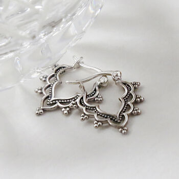 Sterling Silver Arabesque Hoops, 4 of 5