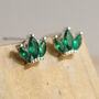 Emerald And Sterling Silver Crown Earrings, thumbnail 8 of 8