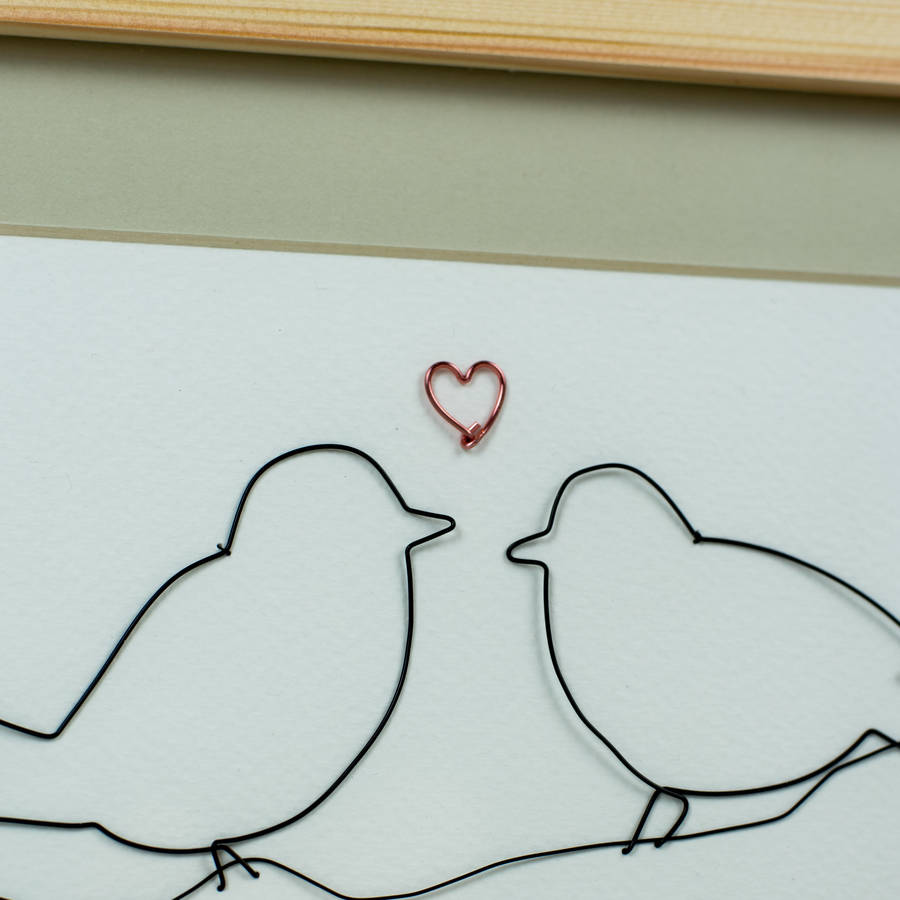 Framed Original 2D Wire First Sight Bird Artwork Framed Original 2D Wire First Sight Bird Artwork
