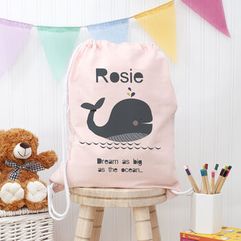 Personalised Children's Whale Pe Kit Bag, 5 of 12