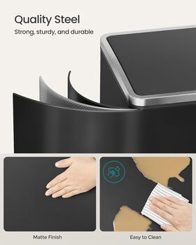 Dual Rubbish Bin Recycling Pedal Trash Can, 3 of 7