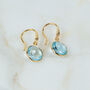 Antibes Blue Topaz And Gold Hook Earrings, thumbnail 1 of 5