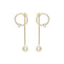Ar Pearl And Crystal Silver Plated Ring Shape Earrings, thumbnail 5 of 6