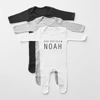 Little Brother Personalised Babygrow, 8 of 12
