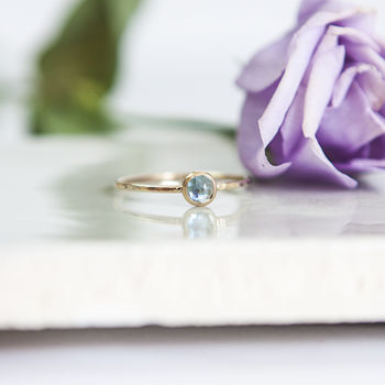 Danube Ring // London Blue Topaz And Gold Stacking Ring, 3 of 6