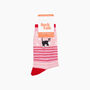 Embroidered Cat Combed Cotton Socks In Pink, thumbnail 4 of 4