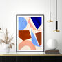 Blue And Brown Abstract Geometric Shapes Art Print, thumbnail 2 of 12