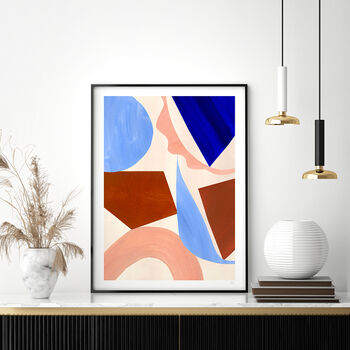 Blue And Brown Abstract Geometric Shapes Art Print, 2 of 12