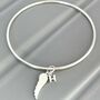 Handmade Sterling Silver Personalised Angel Wing Bangle, thumbnail 1 of 4