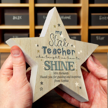 My Star Teacher Wooden Star Personalised, 5 of 5