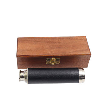 12 Inch Chrome Telescope With Wooden Box, 3 of 5