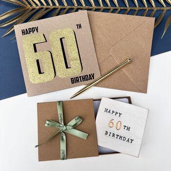 60th Black And Gold Birthday Card, 3 of 6