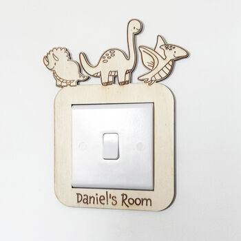 Personalised Dinosaur Light Switch Cover For Kids, 2 of 7