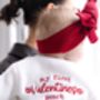 My First Valentines Embroidered Personalised New Baby Knitted Cardigan, thumbnail 1 of 11