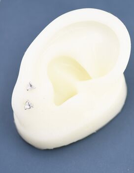 Genuine Quartz Crystal Heart Stud Earrings, 5 of 9