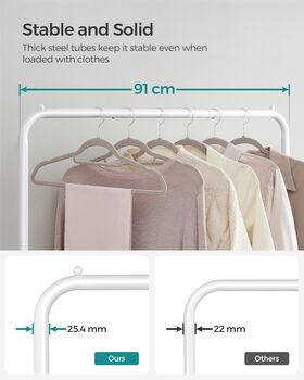 Rolling Clothes Rack With Shelf And Lockable Wheels, 7 of 12