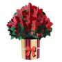 Pop Up 3D Christmas Card Poinsettia Bouquet, thumbnail 1 of 4