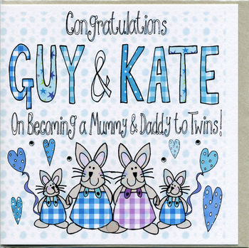 New Mummy And Daddy To Twins Congratulations Card, 3 of 3