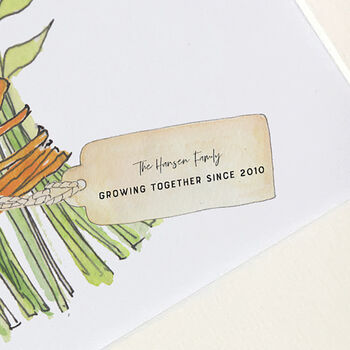 Personalised Birth Flower Bouquet Family Print, 7 of 9
