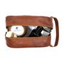 Personalised Large Leather Raleigh Wash Bag Brown, thumbnail 4 of 9