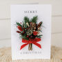 Merry Christmas Dried Flower Bunch Greetings Card, thumbnail 1 of 6