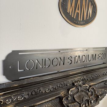 London Stadium Metal Football Street Sign – Designed And Made In Britain, 5 of 7