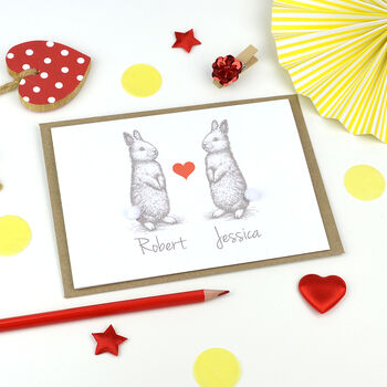 Personalised Rabbits Love Card, 2 of 2
