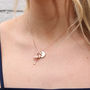 Personalised 18ct Rose Gold Plated Flamingo Necklace, thumbnail 2 of 4