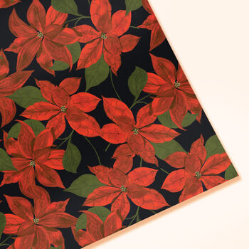 Poinsettia Illustrated Christmas Wrapping Paper, 3 of 4
