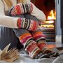 Woollen Fairisle Handwarmer Gloves And Socks Gift Set, thumbnail 5 of 11