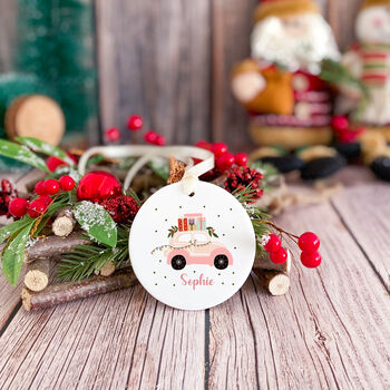 Cute Personalised Christmas And New Year Ceramic Ornament, 3 of 5