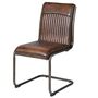 Vintage Brown Faux Leather Metal Frame Dining Chair, thumbnail 1 of 2