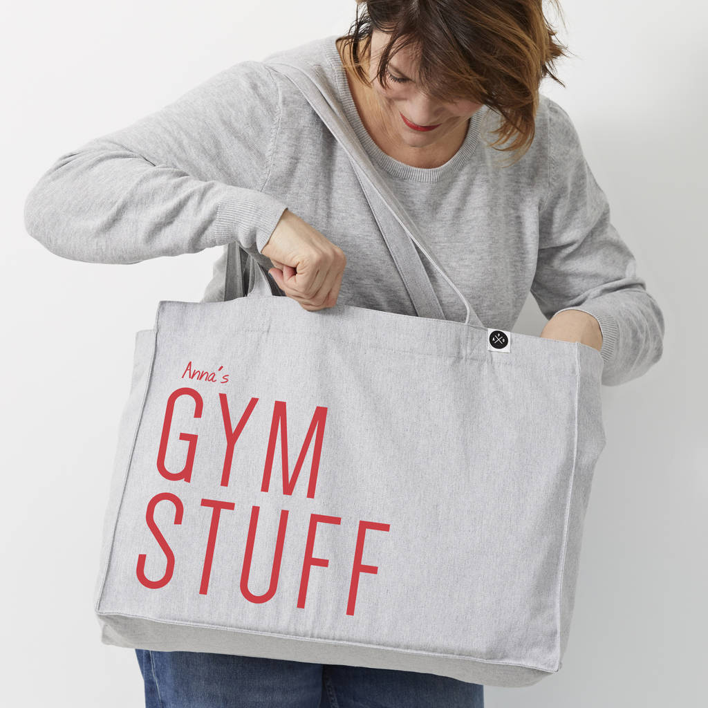 Personalised 'Gym Stuff' Large Tote Bag By A Piece Of