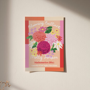 Personalised 'Blooming Brilliant' Print Graduation Gift, 10 of 10